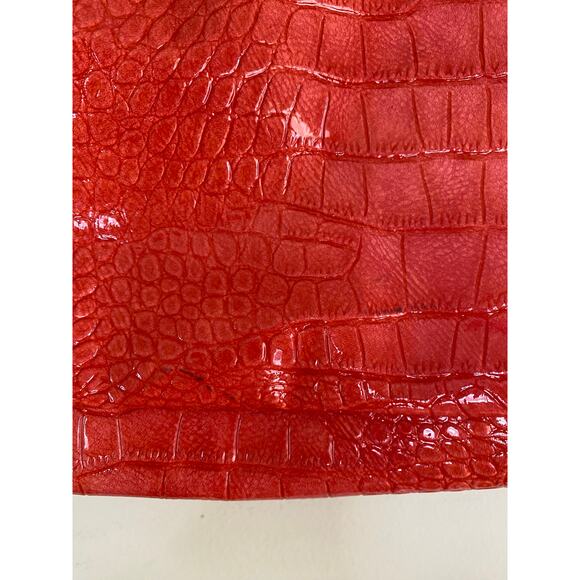 Guess Faux Croc Embossed Y2K Vintage Rhinestone Big G Faux Leather Shoulder Bag - Picture 4 of 8
